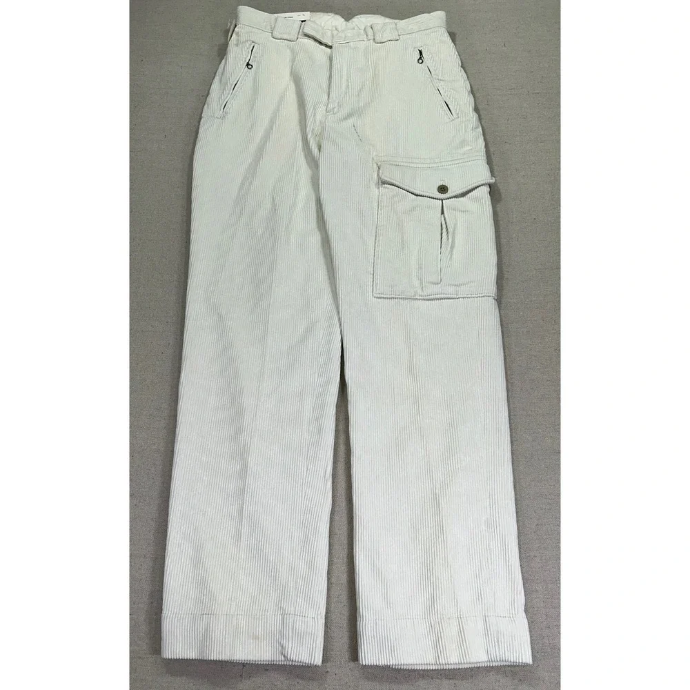 Vintage NWTs POLO Ralph Lauren Men's 30 HOLIDAY Corduroy Cargo Pants Pocket Flap